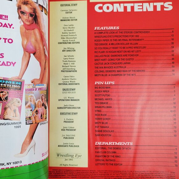 Wrestling Eye Magazine VTG 1992 Ric Flair Hulk Hogan Sting Foley Roddy Piper WCW - Picture 8 of 10
